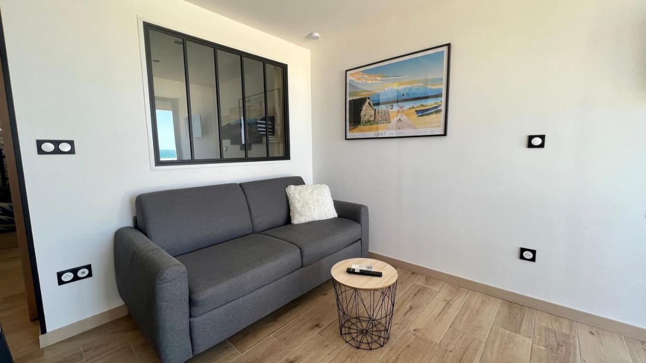 Appartement Cosy, Vue Mer Avec Parking Privatif Canet-en-Roussillon Bagian luar foto